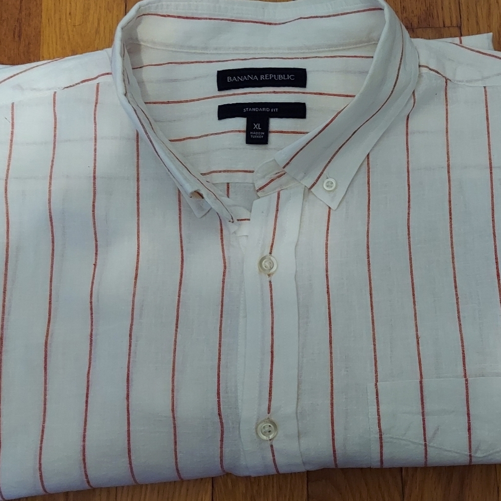 Banana Republic Striped Shirt, Linen blend Men's XL